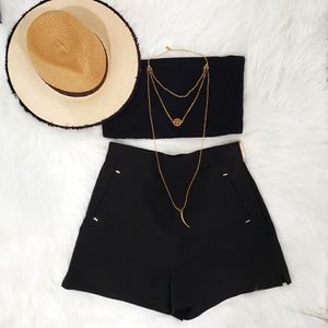 Black Ribbed Bandeau